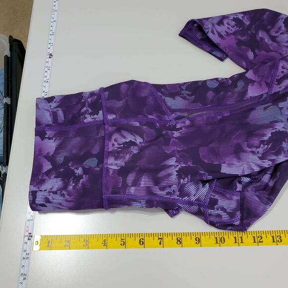 Athleta Printed Rainier Tight Legging Size S Spliced Floral Basalt Violet Purple - Picture 13 of 14